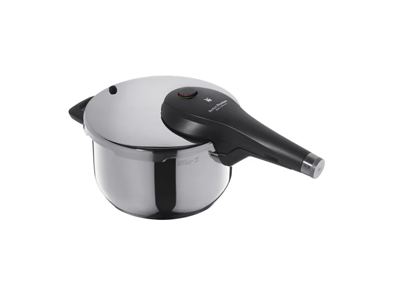 WMF Perfect Premium trykkoker 4,5 l, trykkoker 22 cm, polert Cromargan rustfritt stål, induksjon, tilberedningsnivåer 2, multifunksjonell kontrollknott