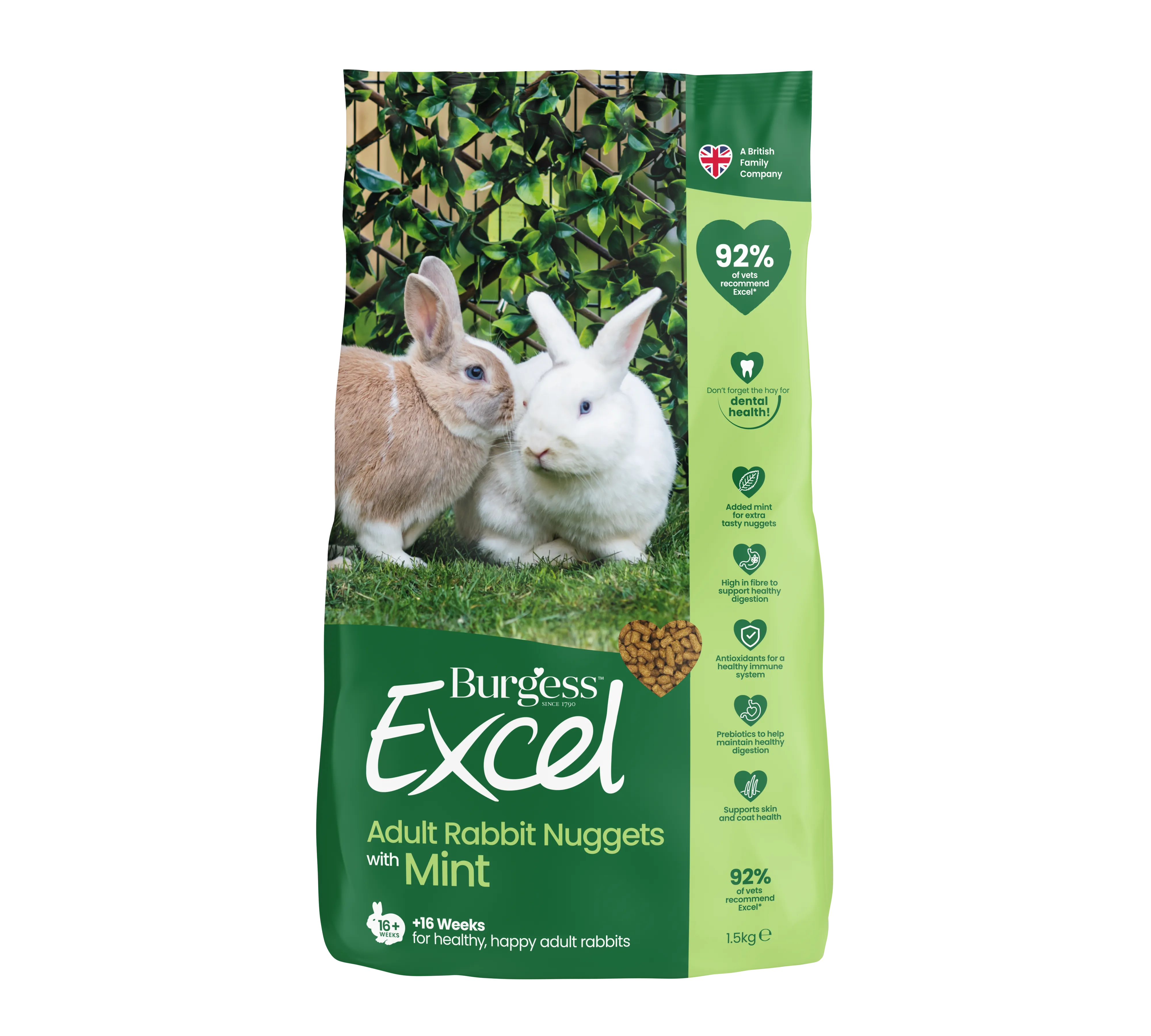 Burgess Excel Adult Rabbit Nuggets Mint 10kg
