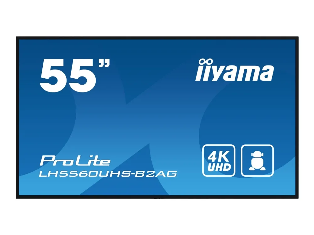iiyama ProLite LH5560UHS-B2AG - 55 Diagonalklasse (54.6 synlig) LED-bakgrunnsbelyst LCD-skjerm - intelligent skilting - med innebygd SoC-mediespiller - 4K UHD (2160p) 3840 x 2160 - svart ramme med matt finish
