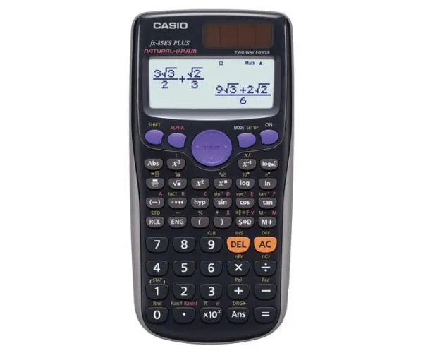 Casio FX-85ES-S PLUS, Desktop, Vitenskaplig, 12 sifre, Batteri/Solcelle, Sort