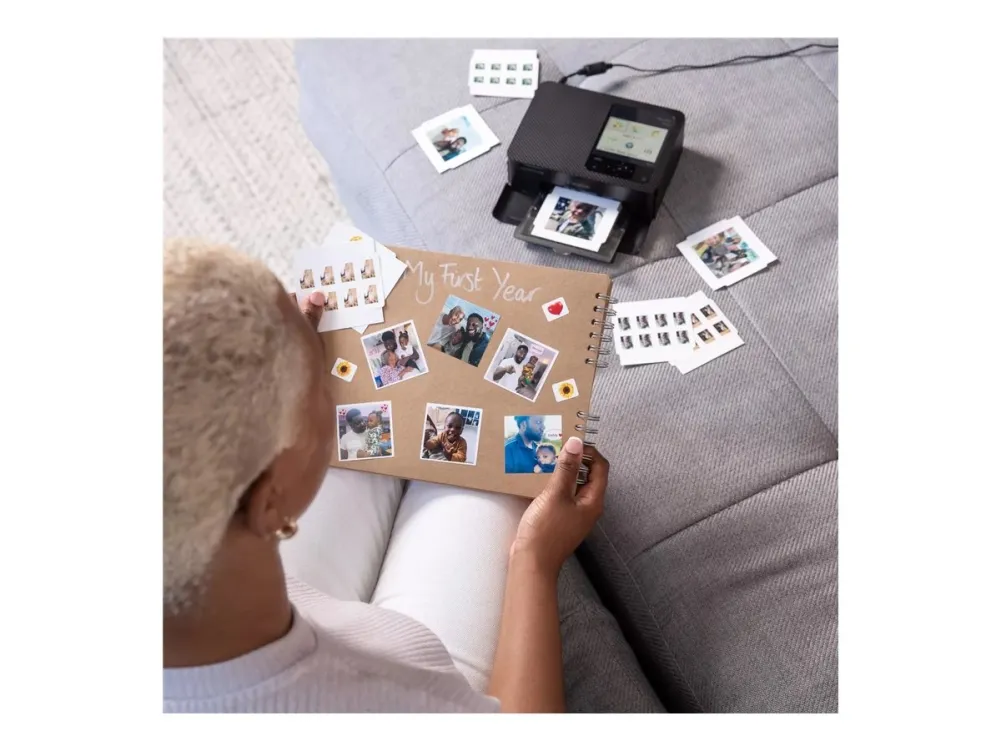 Canon SELPHY CP1500 - Paper Kit - skirver - farge - fargesublimering - 100 x 148 mm inntil 0.38 min/side (farge) - Wi-Fi(g), USB 2.0 - svart