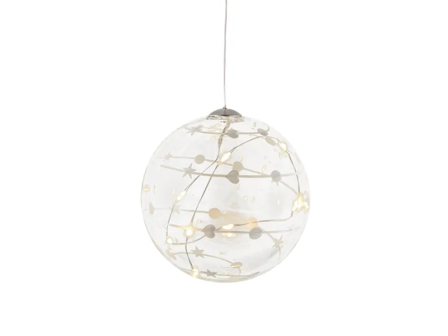 Sirius Home Sweet Christmas Ball, Figur, Gjennomsiktig, Glass, 8 ampuller, LED, Batteri