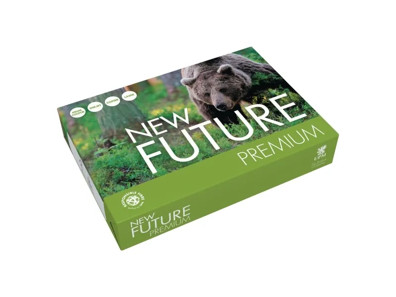 Printerpapir New Future Premium A4 hvid 80g - (kasse med 5 pakker á 500 ark)