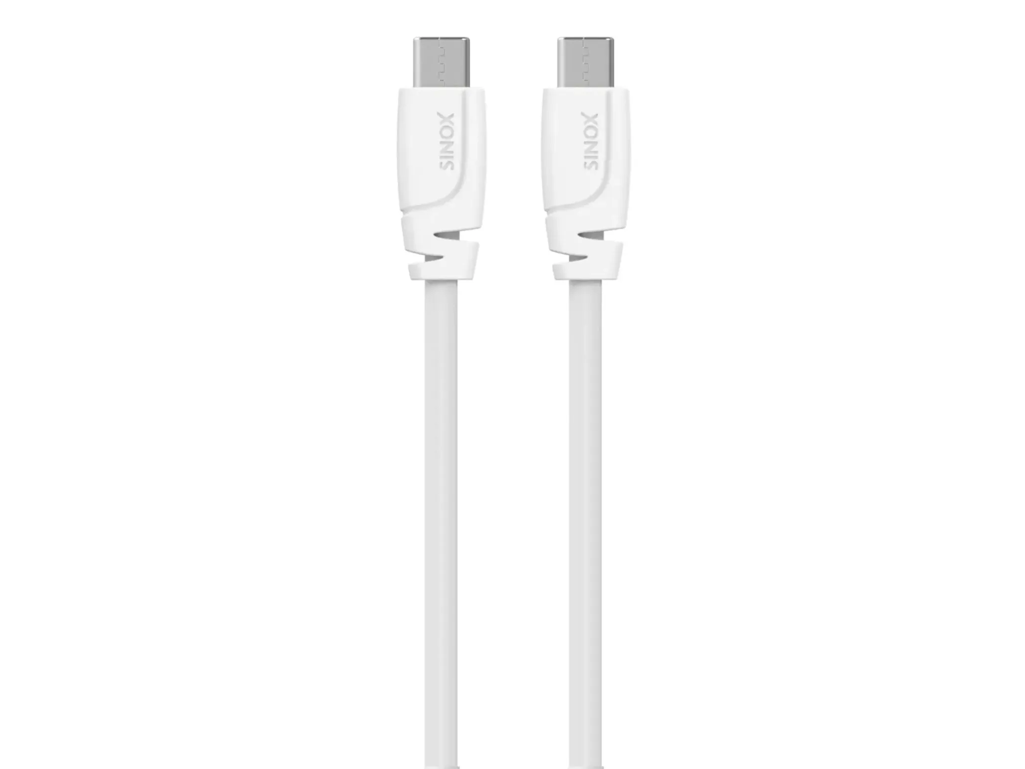 Sinox USB C 2.0-kabel, 2 m, Hvit, 2 m, USB C, USB C, USB 2.0, 0,48 Gbit/sek, Hvit