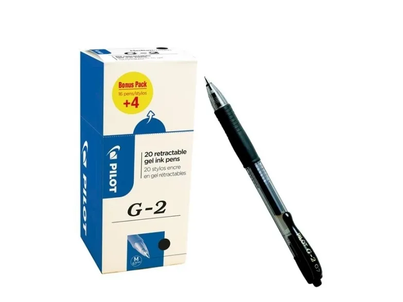 Pilot G-2 VALUE PACK, Uttrekkbar gelépenn, Sort, Sort, Medium, Rund, 0,39 mm