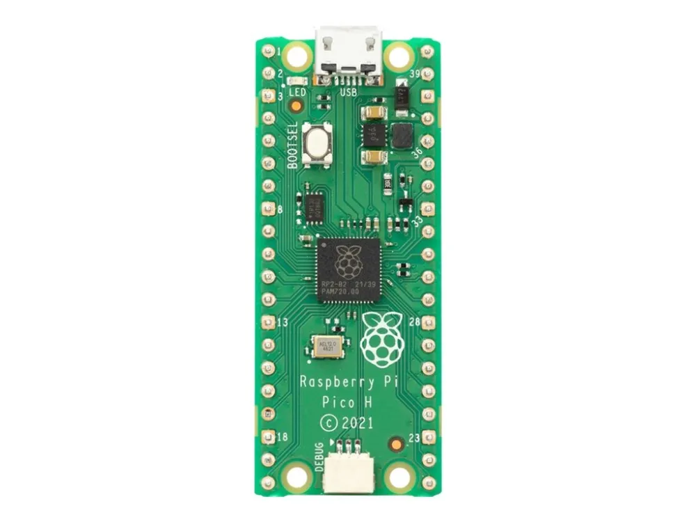 Raspberry Pi Pico H - Utviklingsbrett - Raspberry Pi RP2040 / 133 MHz - RAM 264 KB - Flash 2 MB
