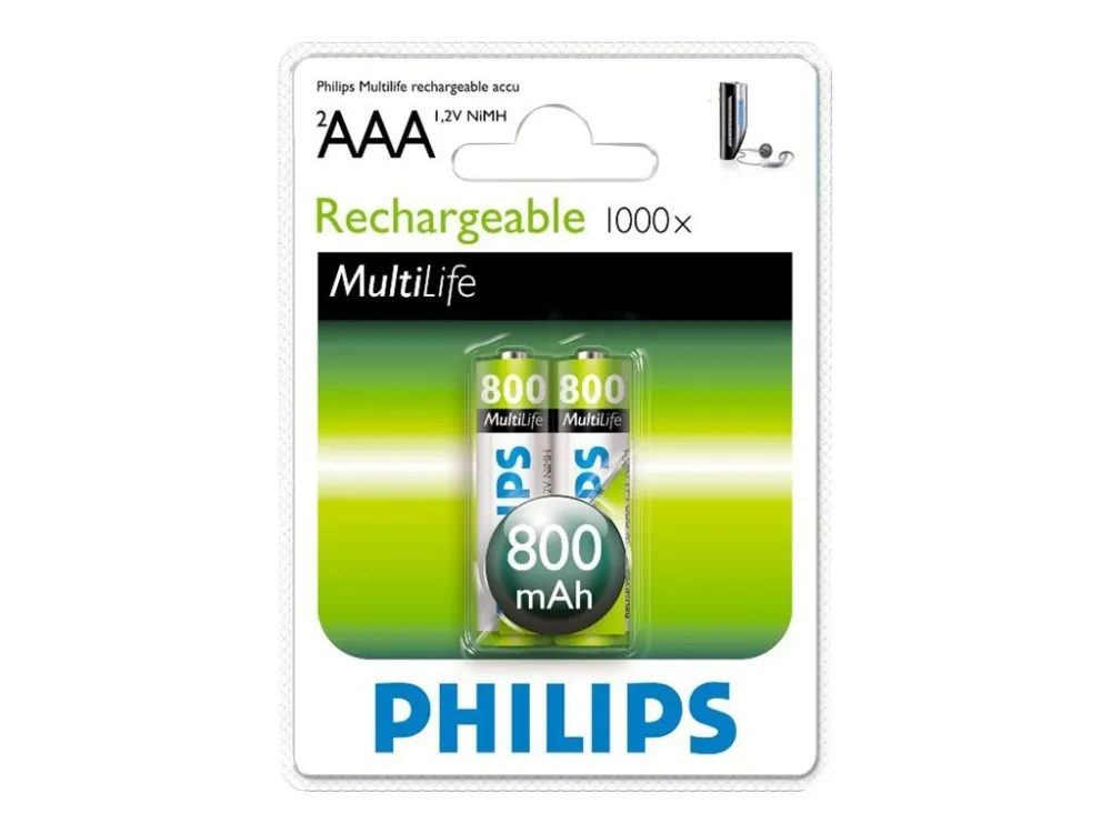 Philips Multilife R03B2A80 - Batteri 2 x AAA - NiMH - (oppladbart) - 800 mAh