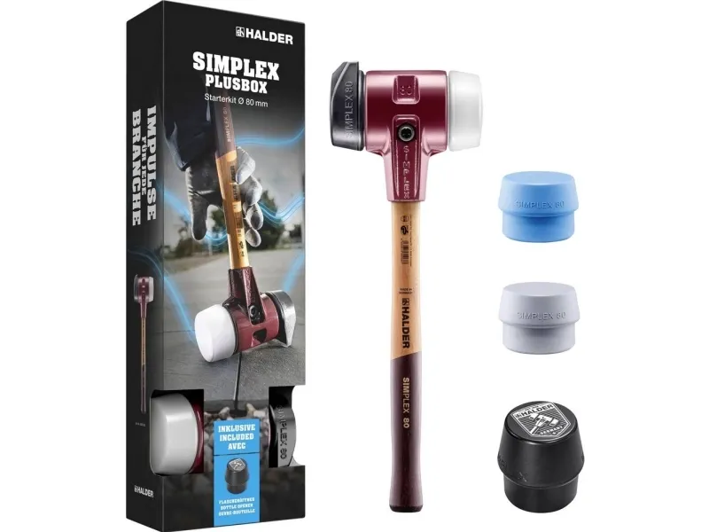 Halder SIMPLEX-Plusbox startsett 3027s025 gummihammer middels hard 4400 g, 180 mm, 1 stk