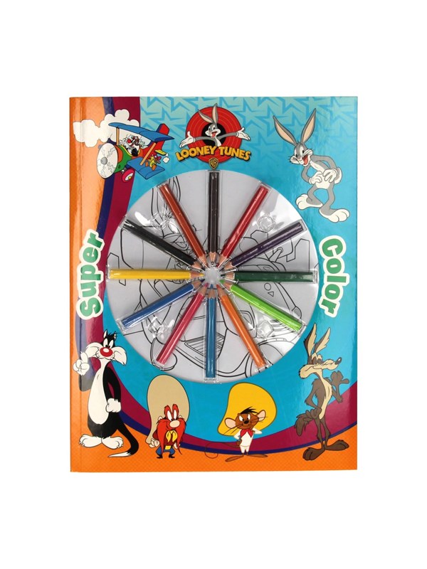 Boek Specials Nederland BV Super Color Coloring Book Looney Tunes with Pencils