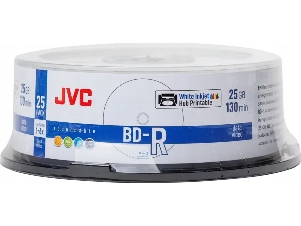 JVC JVC BD-R 25GB 6X INKJET WHITE PRINTABLE CAKE*25 70L71KJCK0007