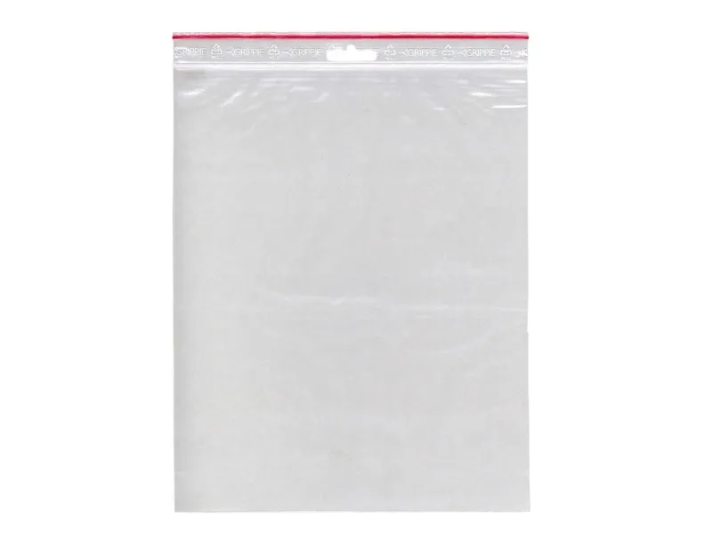 Lynlåspose, Grippie, 50 µm, 200 x 250 mm LD-PE, Transparent, Uden tryk lynlåslukning, pakke a 1000 s