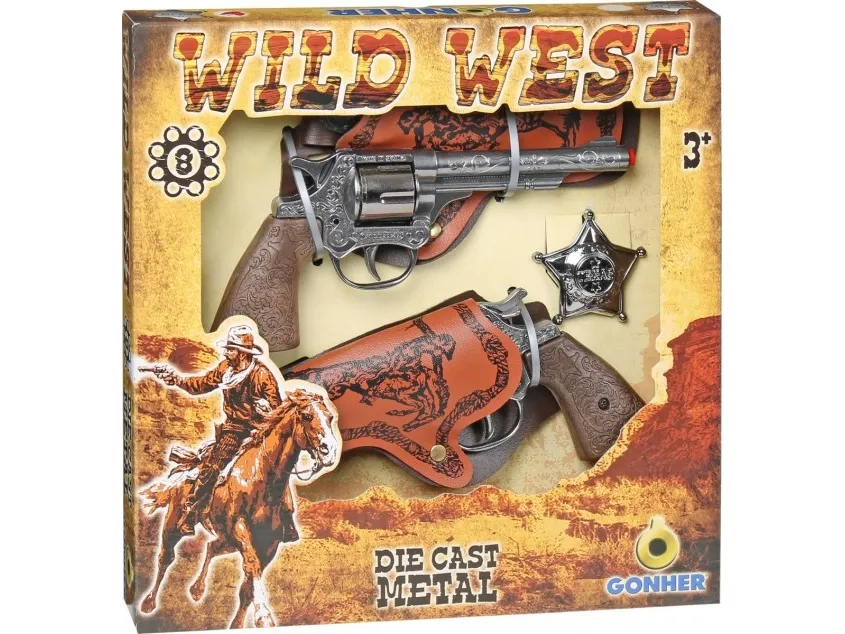 Pulio Gonher Guns GONHER western cowboyvåpensett WILD-WEST, 158/0