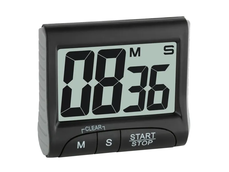 TFA-Dostmann 38.2021.01, Digitalt tidsur, Svart, 99 min, Plastikk, LCD, Magnetisk