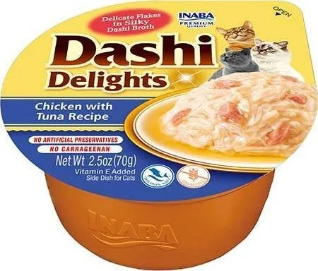 INABA Dashi Delights kylling tun bouillon - kattegodbid - 70g