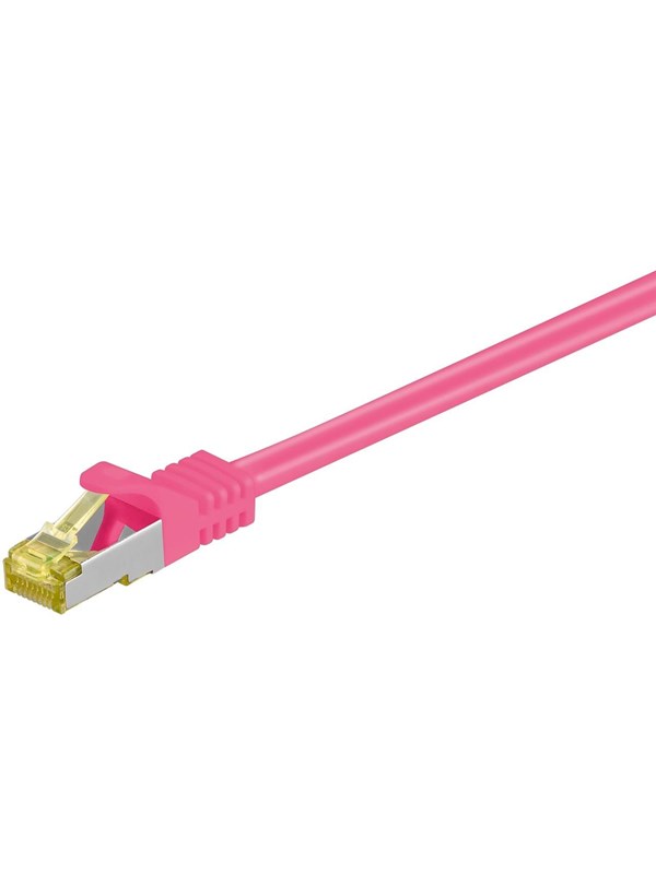 Pro RJ45 patch cord CAT 6A S/FTP (PiMF) 500 MHz with CAT 7 raw cable - Rosa - 15m