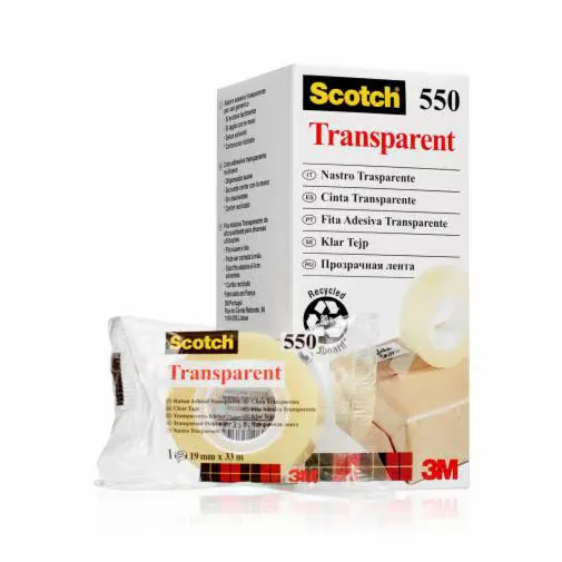 Scotch 7100029278, Gjennomsiktig, Polypropylen (PP), 8 stykker, 33 m, 1,9 cm