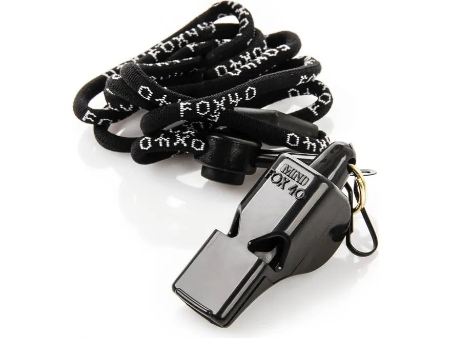 WHISTLE FOX 40 CMG MINI OFFICIAL svart + STRING 9401-0008