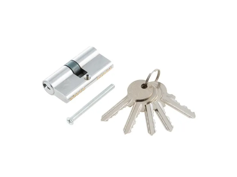 Jania sylinderlås 60 mm 30x30 krom - 5 nøkler