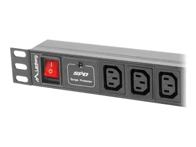 Lanberg - Strømfordelerenhet - AC 220-250 V - inngang: IEC 60320 C14 - utgangskontakter: 10 (power IEC 60320 C13) - 1U - 19 - 2 m kabel - svart