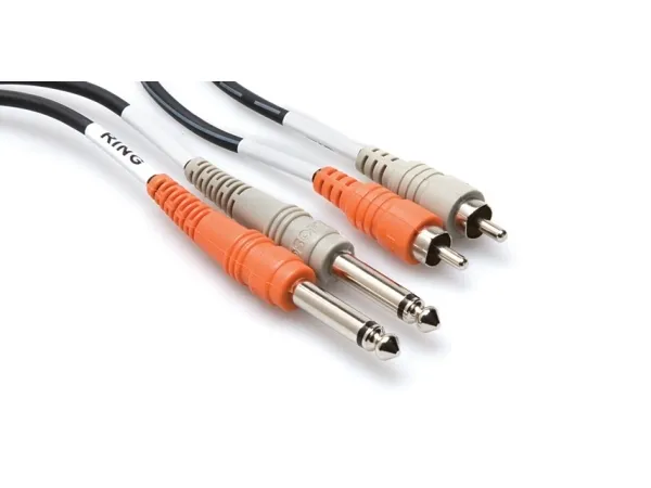 Hosa Technology CPR-203, 2 x RCA, Hankjønn, 2 x 6.35mm TS, Hankjønn, 3 m, Sort