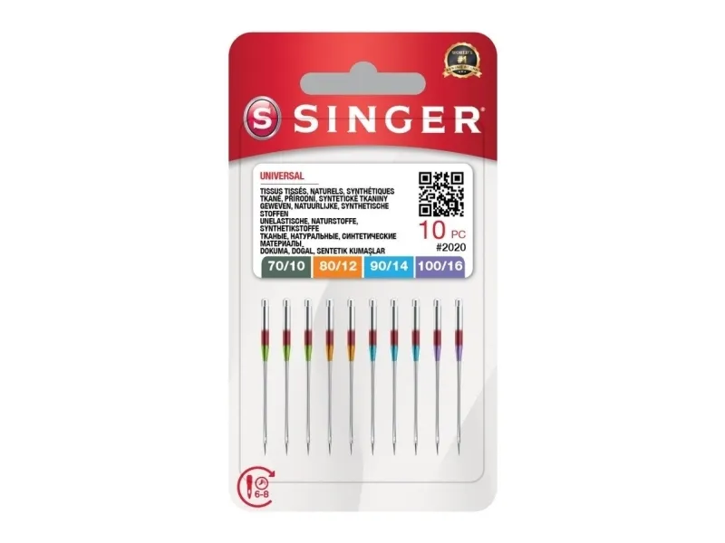 Singer-nål SINGER N2020 -10/70-12/80-14/90-16/100 blister 10 stk