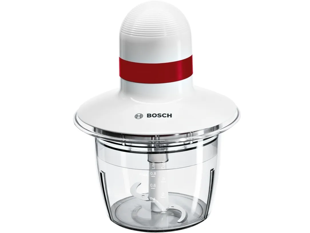 Bosch MMRP1000, 0,8 l, CE, Eurasian, VDE, Rød, Gjennomsiktig, Hvit, Plast, Rustfritt stål, Knapper