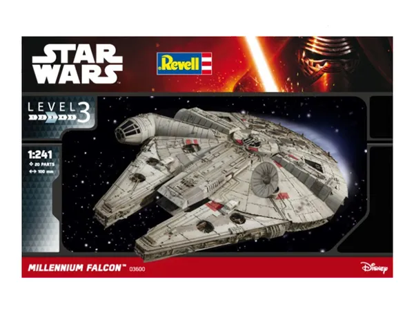 Revell Millennium Falcon, Romflymodell, Monteringssett, 1:241, Millennium Falcon, Star Wars 7 Episode, 20 stykker