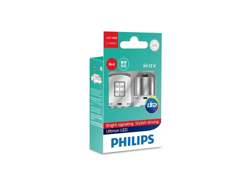 Philips Ultinon LED P21W Rød 12V - Sæt