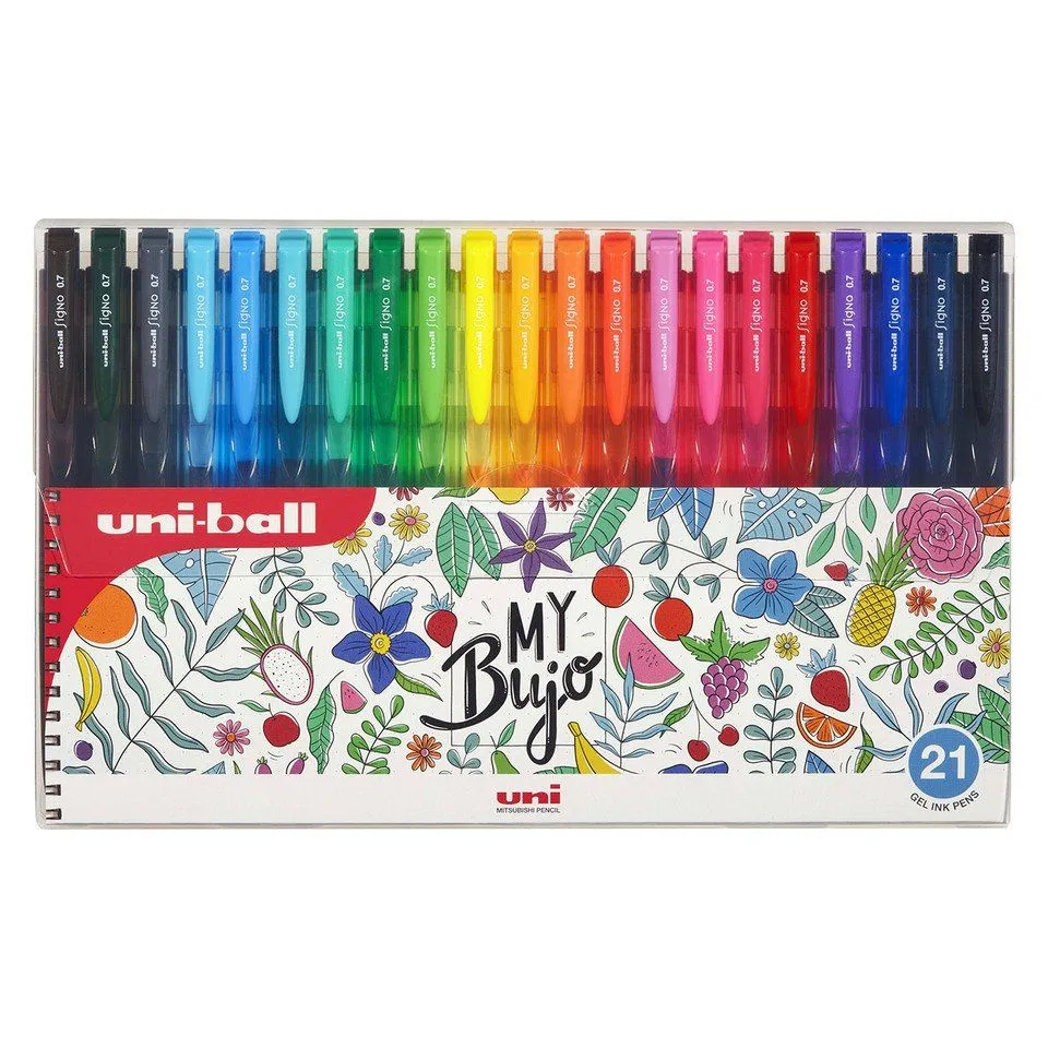 Uni-ball Signo RT1 ( My Bujo) sæt med 21stk Gel Roller penne med klik