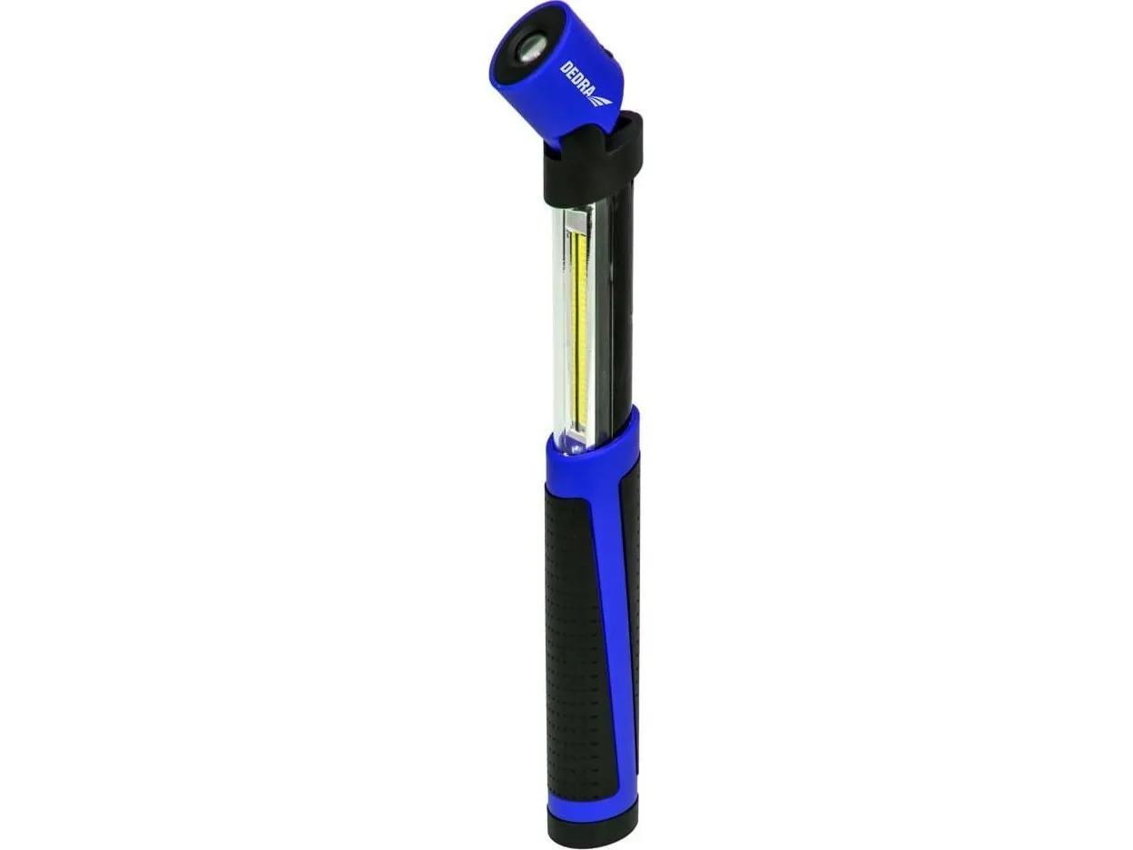 Dedra lommelykt 2W COB LED + 0,5W LED, teleskopisk med batterier L1008 DEDRA