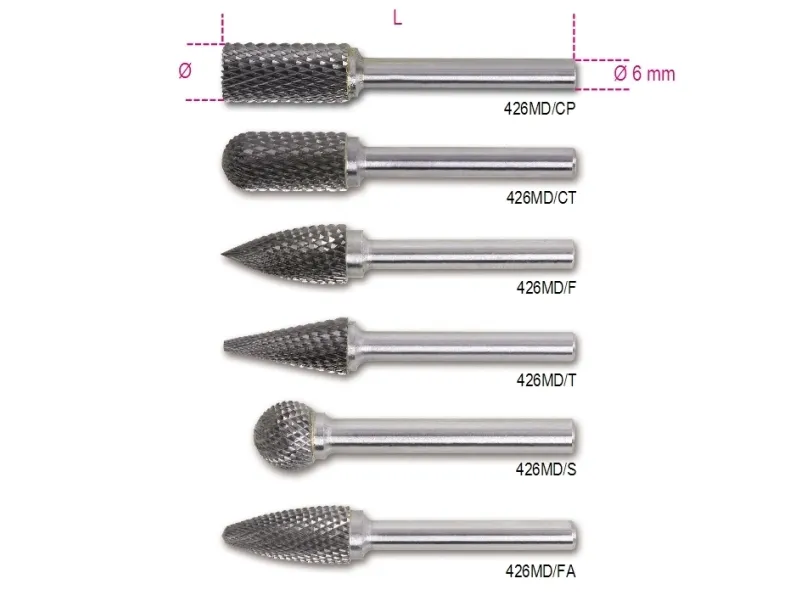 BETA roterende rundfil, sylindrisk, avsmalnet, 8 mm