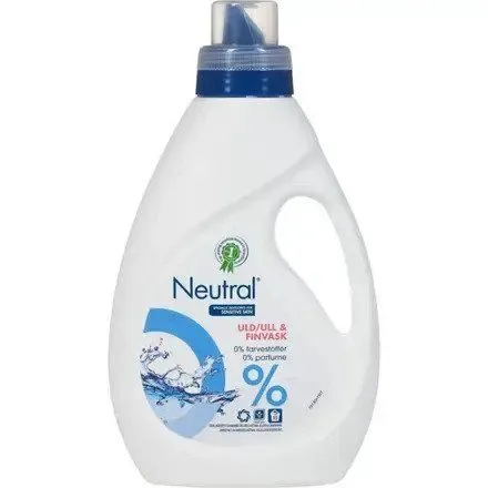 Tøjvask flydende Neutral Uld og Finvask uden farve og parfume 750 ml - (karton á 10 stk.)