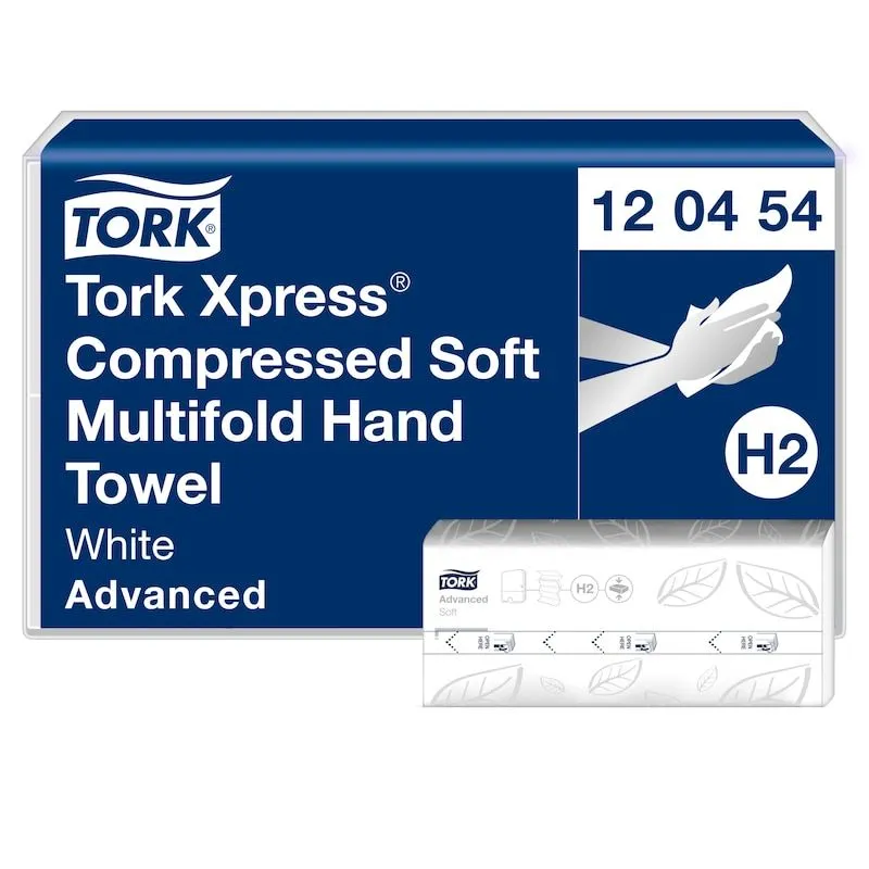 Tork H2 Xpress® Soft Multifold Håndtørk, komprimert, FSC, hvit - (12 pakker x 200 stk. per kartong)