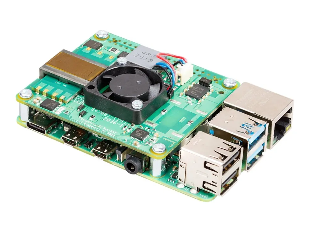 Raspberry Pi PoE+ HAT - Tilleggskort - for Raspberry Pi 3 Model B+, 4 Model B