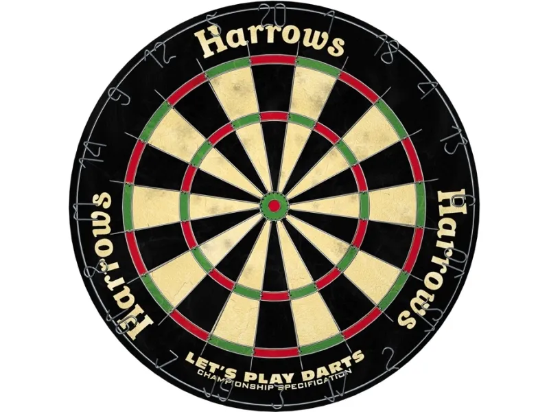 Harrows Darts Lets Play Darts, Dartboard, Sort, Grønn, Rød, Gult, Bust, Voksen, 6 stykker