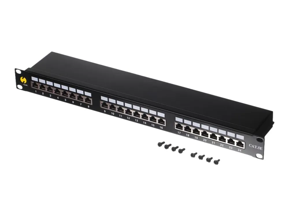 Netrack - Koblingspanel - rackmonterbar - CAT 5e - FTP - RJ-45 X 24 - svart - 19