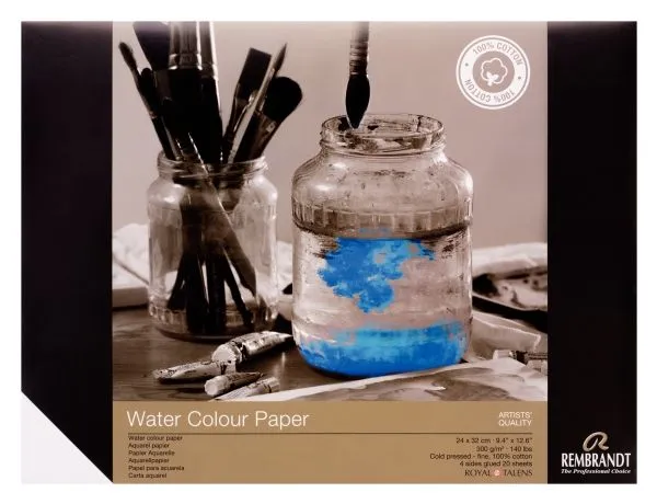 Rembrandt Watercolour paper (100% cotton) | 24 x 32 cm, 300 g, 20 sheets