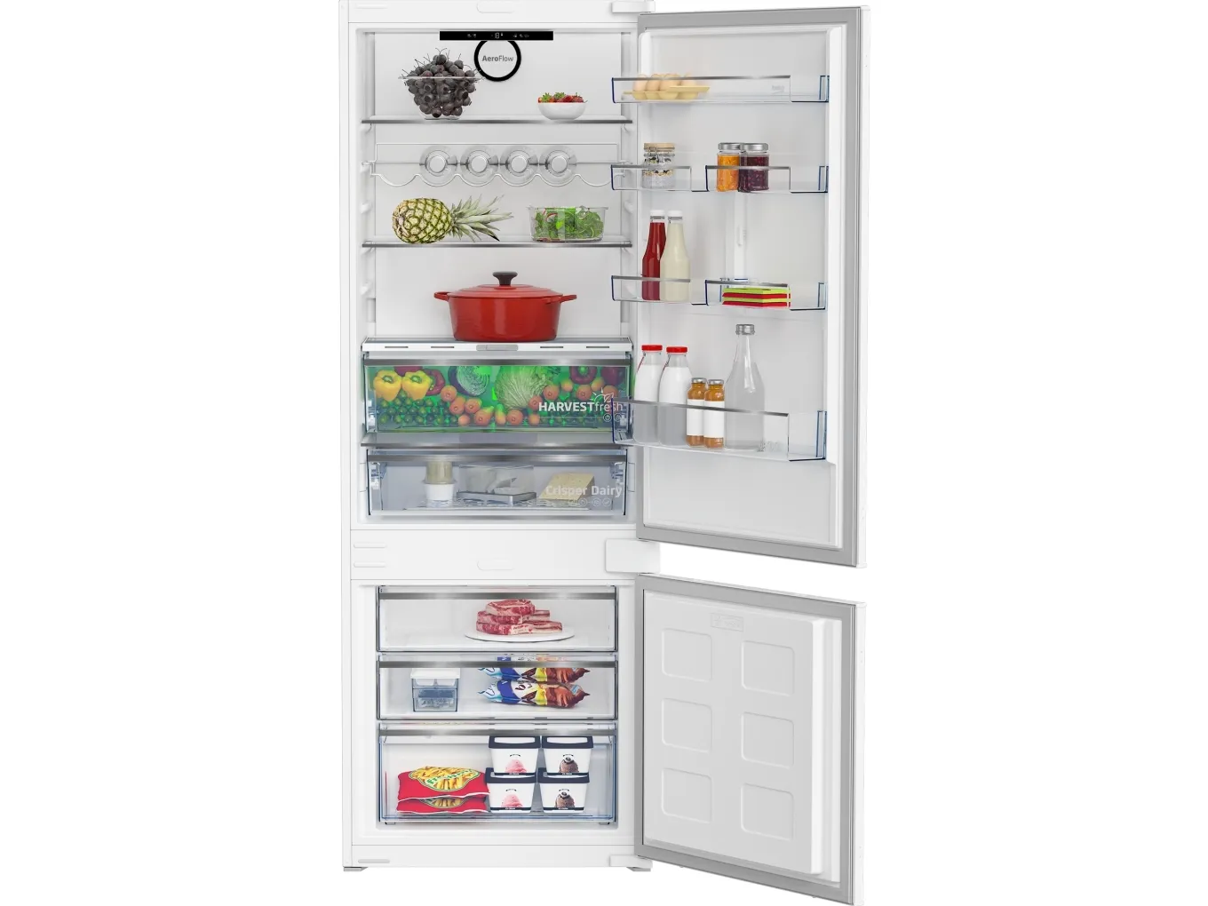 Beko BCNE400E40SN, 370 l, SN-T, 5,2 kg/24t, E, Fresh zone compartment, Hvit