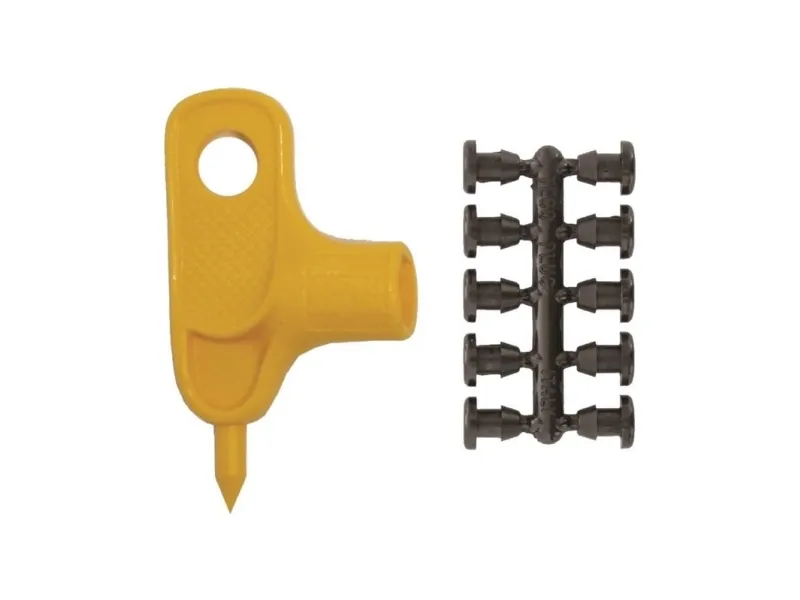 Sett: 1 drillin key + 10 rørreparasjonspigger 4 mm