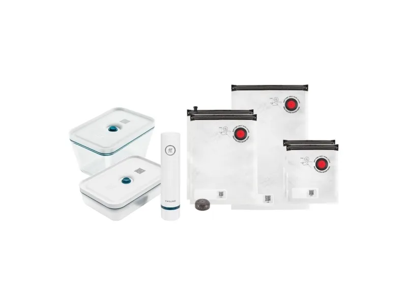 ZWILLING Fresh & Save Vakuum startpakke, Glas, 8-dele, La-Mer-Turkis-Blågrøn