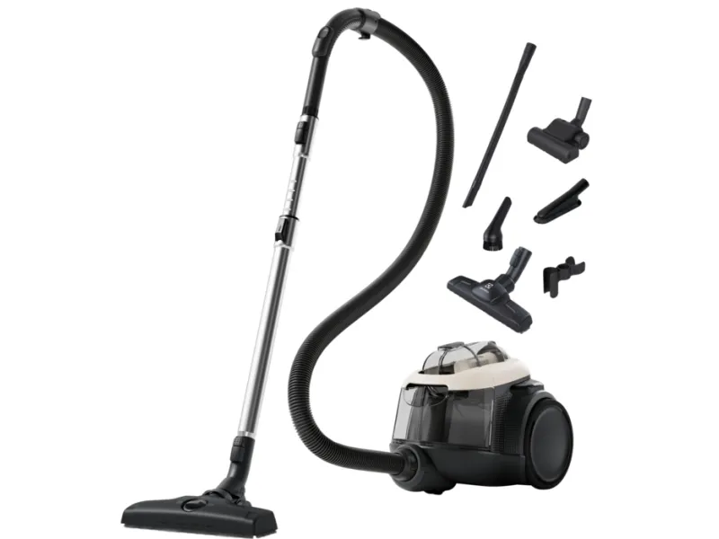 Electrolux EL61H4SW, Uten pose, Sort, Hvit, 9 m, Skyving, 2 hjul, Tørr