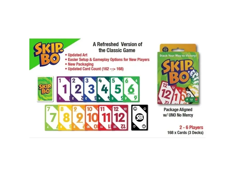 Mattel UNO-kort SKIP-BO (atnaujintos) (JMM20)