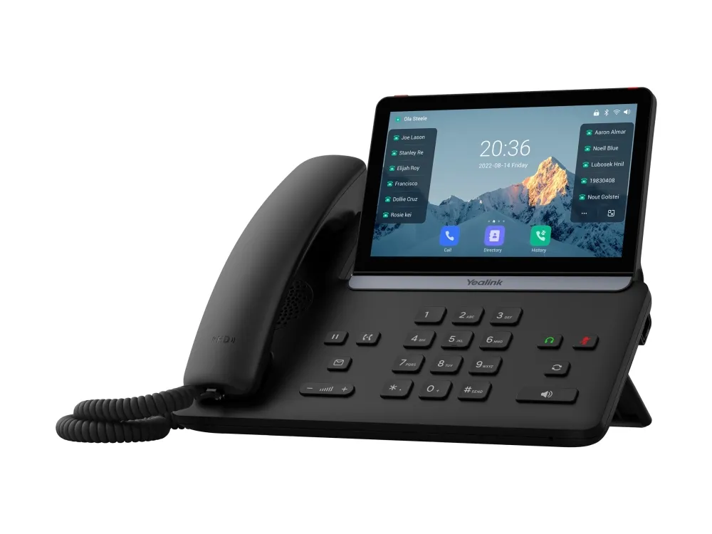 Yealink SIP-T88W - VoIP-telefon med anrops-ID/samtale venter - IEEE 802.11a/b/g/n/ac/ax (Wi-Fi) / Bluetooth 5.0 - 10-veis anropskapasitet - SIP, SIP v2, ICE