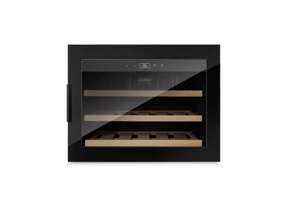 Caso WineSafe 18 EB Black, Vin kjøleskap, Innebygget, 18 flasker, 60 W, A, Sort