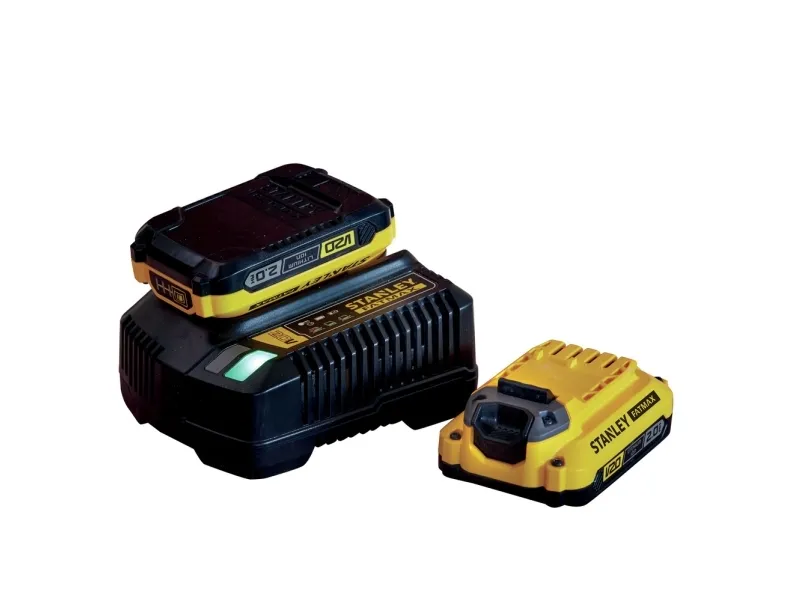 Tilbehørsett Stanley Startsett V20  18 V  2x2,0 Ah + lader