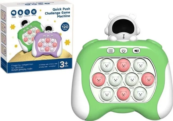LeanToys Gra Sensoryczna Kosmos Pop It med batterier, lys og lyder, grønn