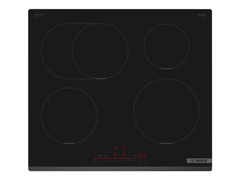 Bosch Serie | 6 PIF631HB1E - Induksjonskomfyrtopp - 4 plater - Nisje - bredde: 56 cm - dybde: 49 cm - uten ramme - svart
