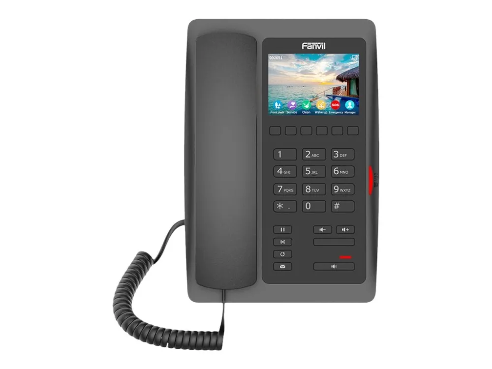 Fanvil H5W - VoIP-telefon med opkalds-ID - SIP, RTCP, RTP, SRTP, SIP v2 over TLS, SIP v2 over UDP, SIP v2 over TCP - 2 linier - sorter