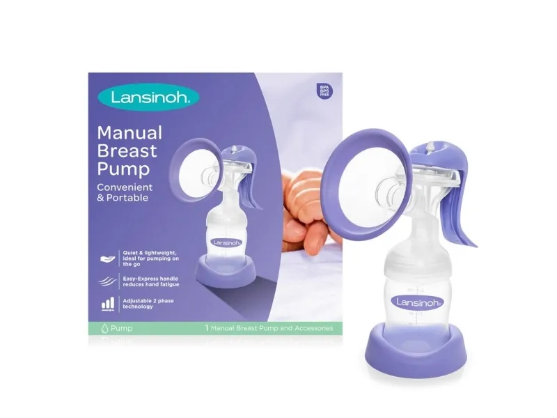 Lansinoh Manual, Instruksjoner, Blå, Hvit