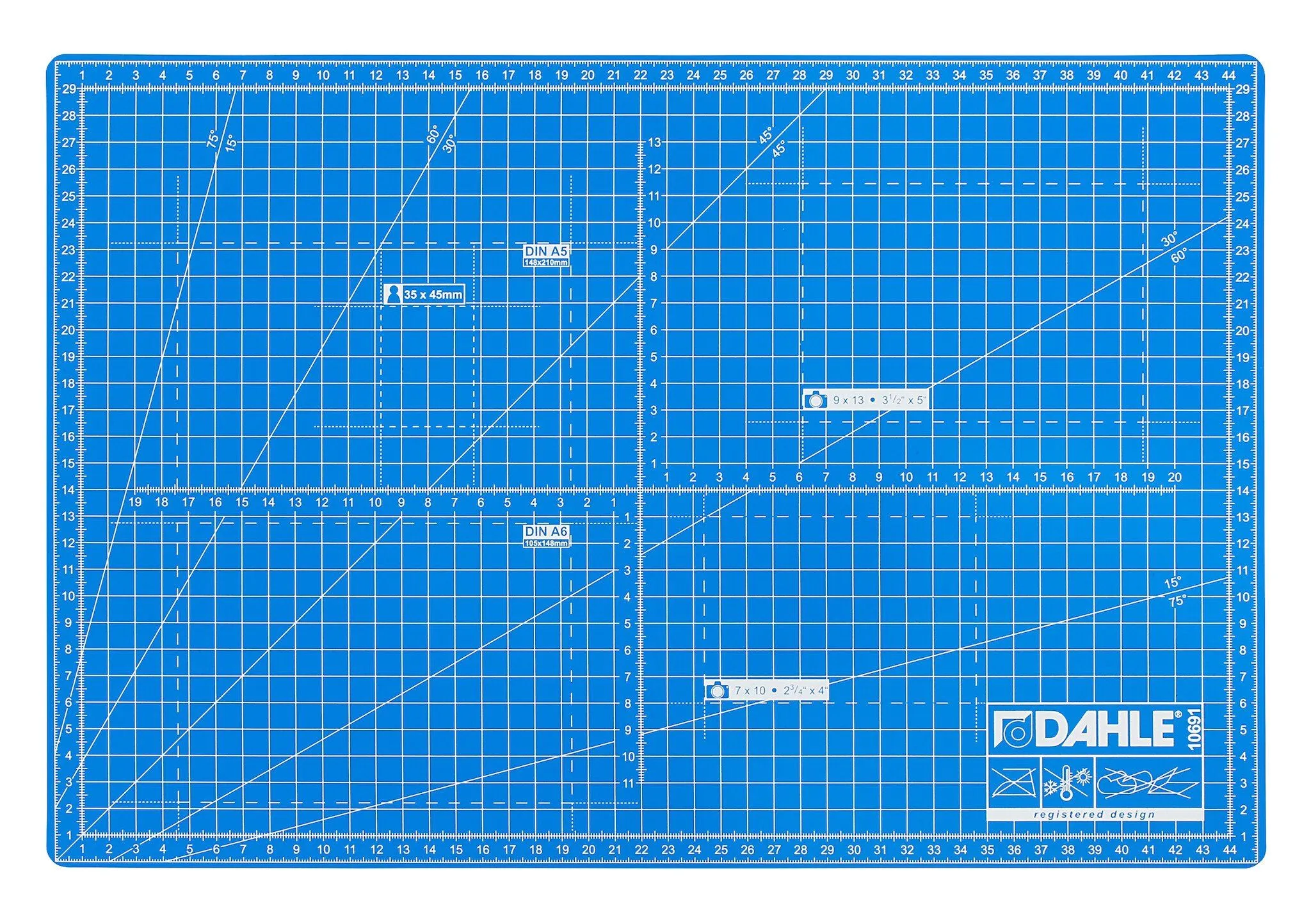 Skæremåtte DIN A3 Dahle 450x300 mm, blå